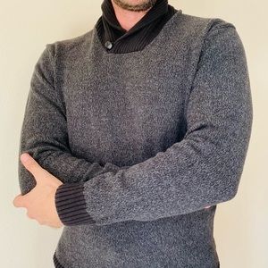 Jos. A. Bank Gray 100% Cotton Shawl Collar Sweater